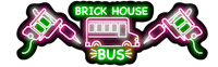 a neon sign with the words brick house bus
