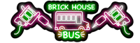 a neon sign with the words brick house bus